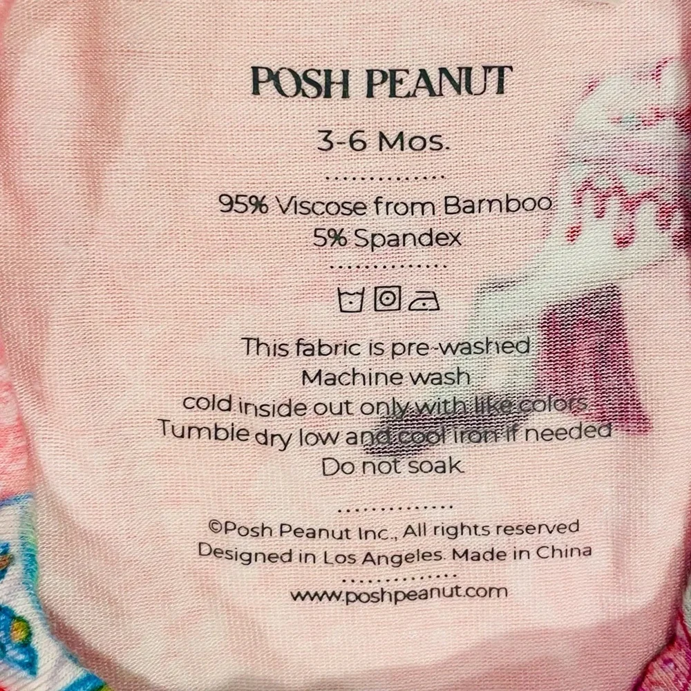 Posh Peanut Twirl Skirt Bodysuit Girls 3-6M Claudine Bamboo Carousel Horses Pink